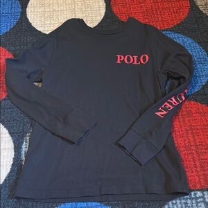 Polo by Ralph Lauren Black and Red Long Sleeve Tees